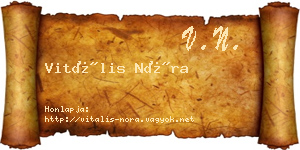 Vitális Nóra névjegykártya