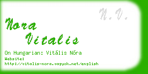 nora vitalis business card